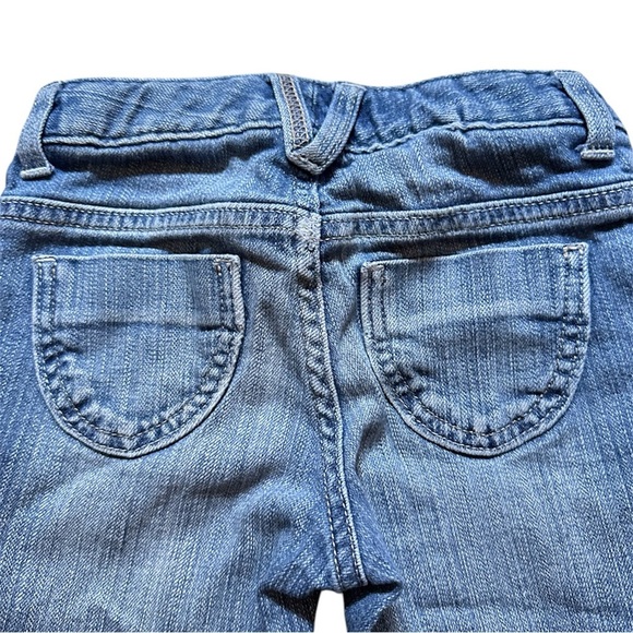 VTG Old Navy Girls Sz 6 Blue Denim Jeans Embroidered Patches Straight leg - Picture 6 of 13